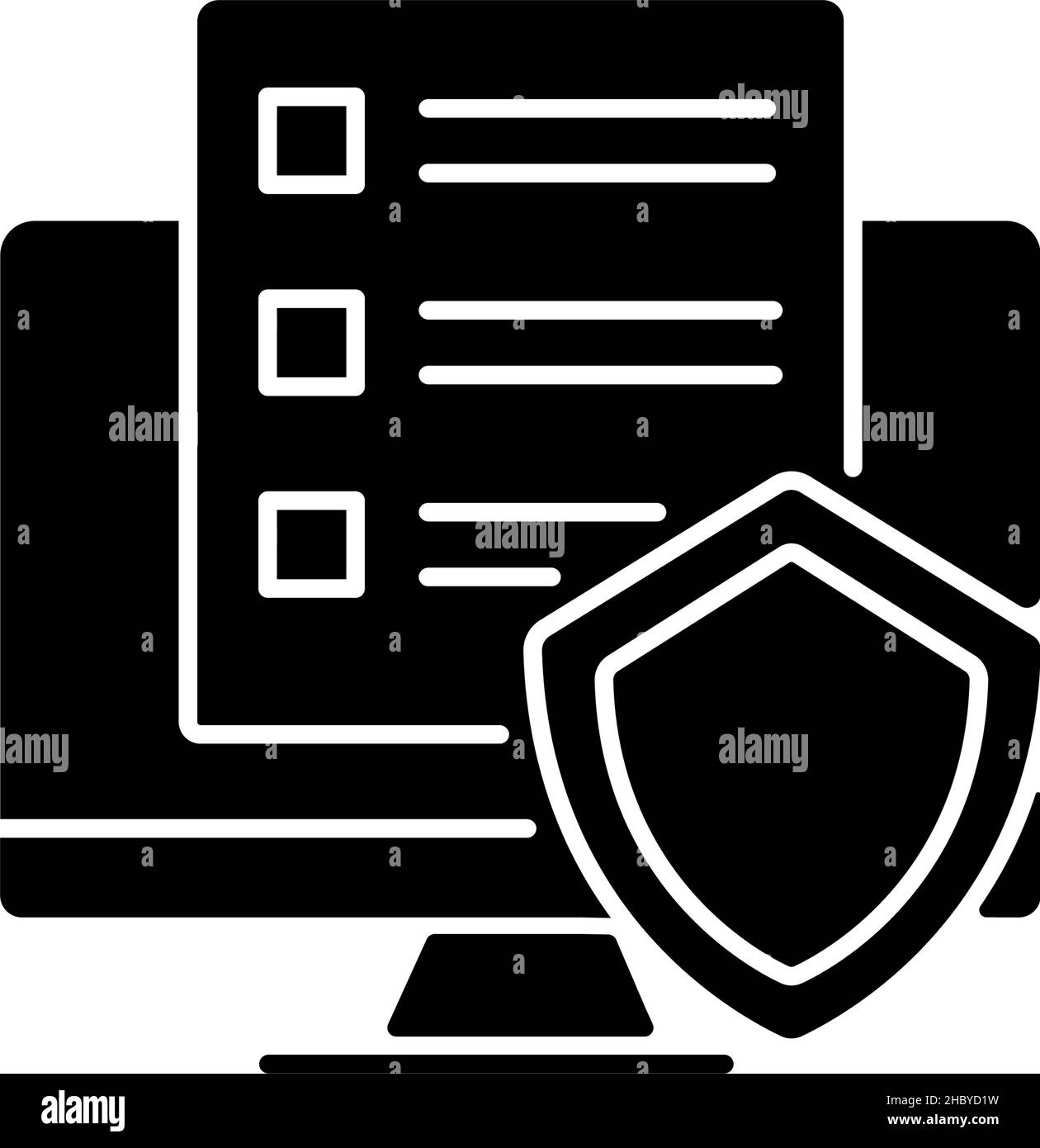 Icône de glyphe noir de cyber-politique Illustration de Vecteur