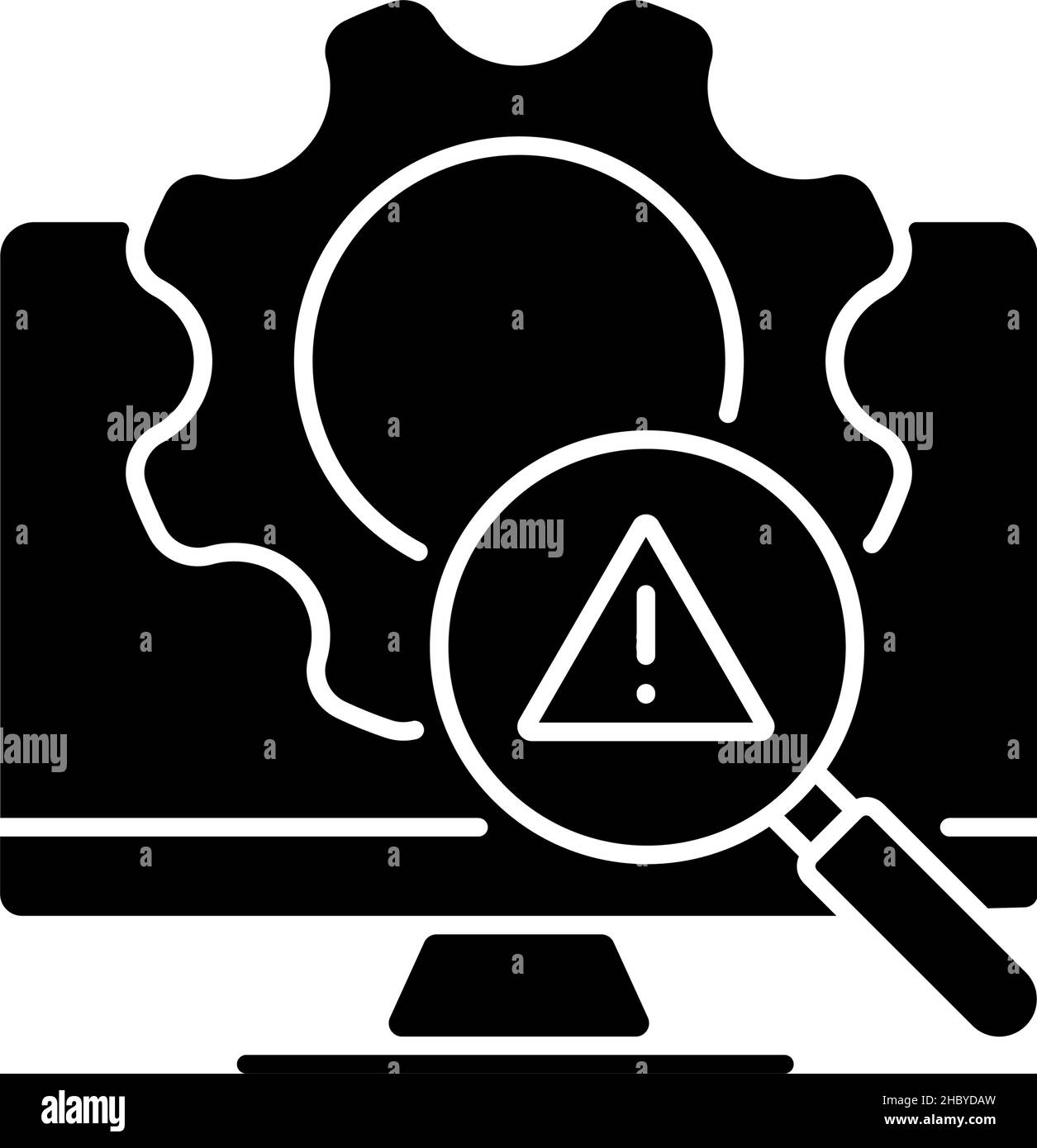Icône de glyphe noir de gestion des menaces Illustration de Vecteur