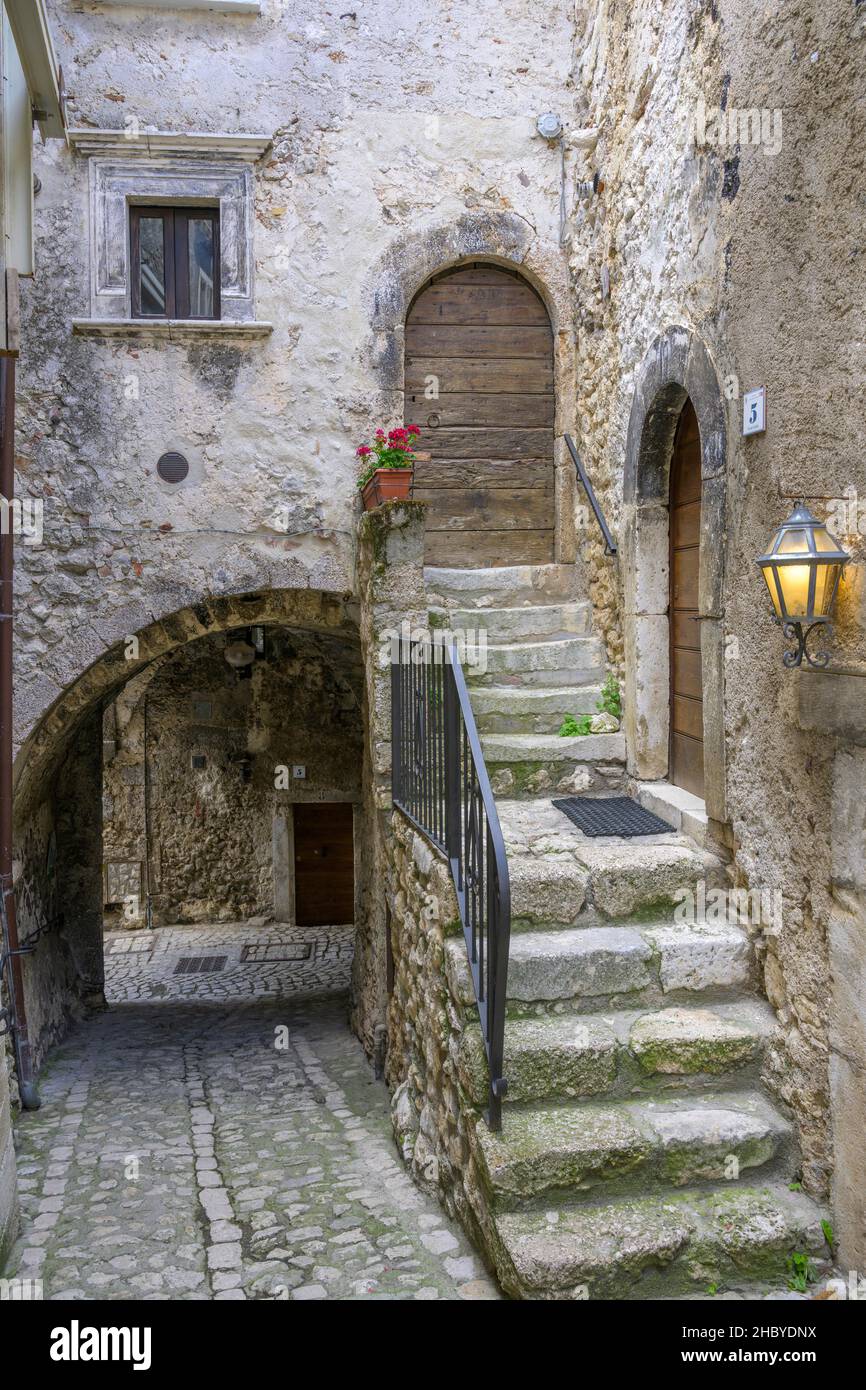 Vieille ville de, Santo Stefano di Sessanio, province de l'Aquila, Italie Banque D'Images