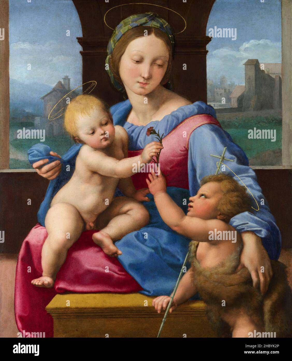 Raphaël / Raffaello - la Madonna Garvagh (1509-1510) célèbre peinture. Banque D'Images