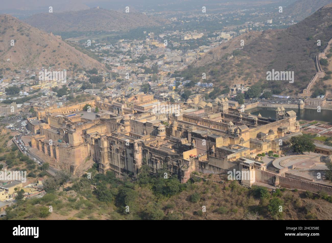 Fort Amber : vue panoramique depuis Jaigarh Banque D'Images