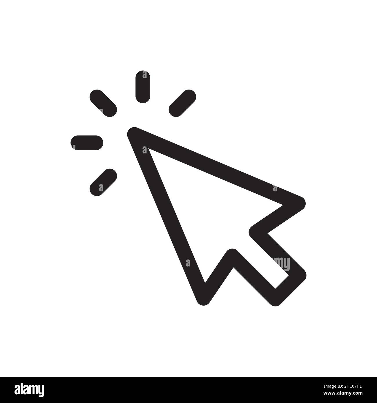 Icône de curseur, symbole de pointeur isolé sur fond blanc Banque D'Images