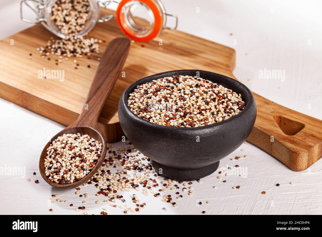 Chenopodium quinoa - photo du vrai mélange de quinoa : blanc, rouge et noir quinoa Banque D'Images
