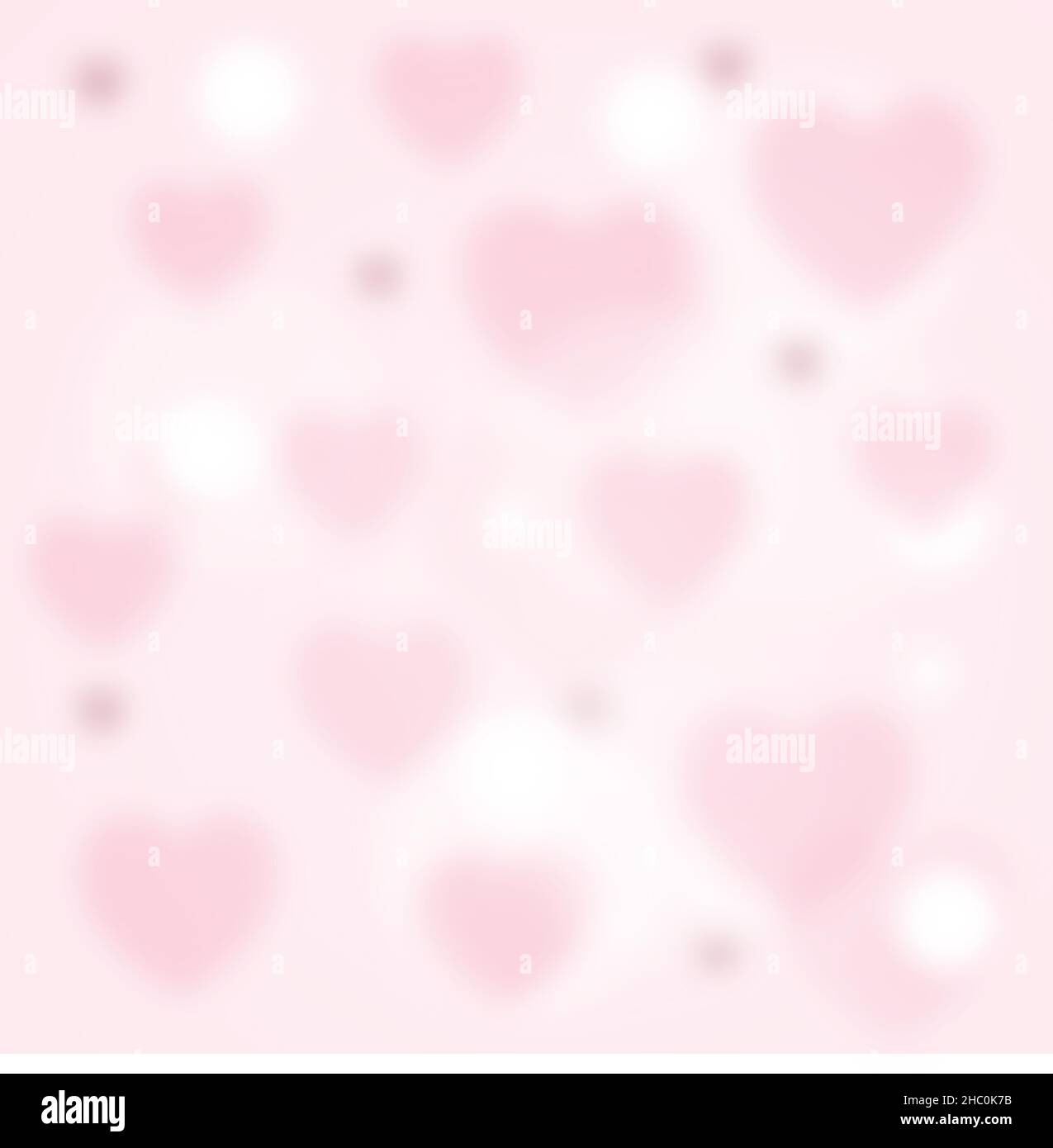 Arrière-plan coeur flou avec place pour le texte, concept de la Saint-Valentin, présent.Couleur pastel, carte de coeur rose, formes de coeur, espace de copie Illustration de Vecteur