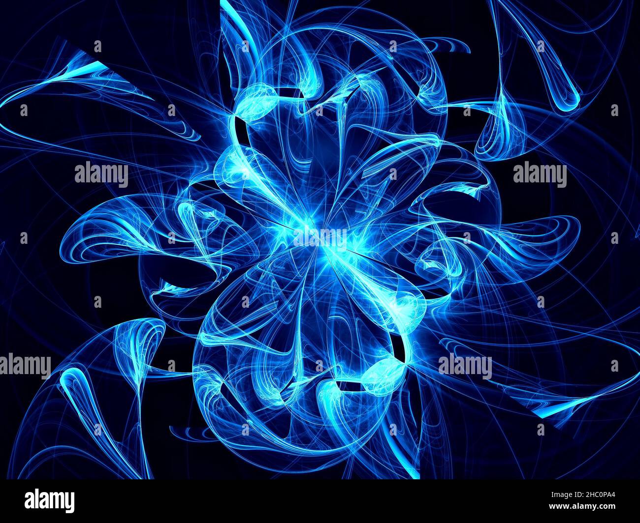 Luisant dans des courbes sombres - illustration abstraite générée par ordinateur Banque D'Images