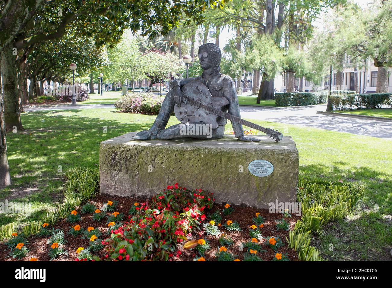 Coruna-Espagne.Monument dédié à John Lennon à Coruna le 1,2021 mai Banque D'Images