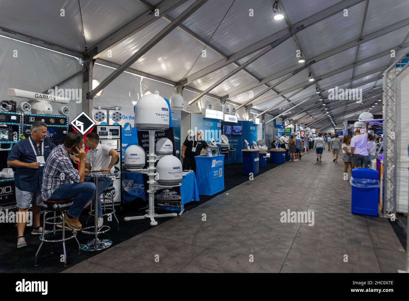 Salon nautique international 62nd de fort Lauderdale.Petits bateaux à pont, Cabin Boats de Cuddy, Pontoon Boats, Surf Boat, Jet Boats,Bateaux de pêche à l'alun. Banque D'Images