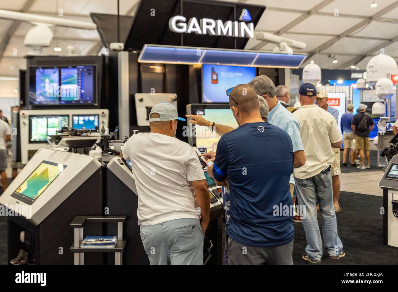 Salon nautique international 62nd de fort Lauderdale.Petits bateaux à pont, Cabin Boats de Cuddy, Pontoon Boats, Surf Boat, Jet Boats,Bateaux de pêche à l'alun. Banque D'Images