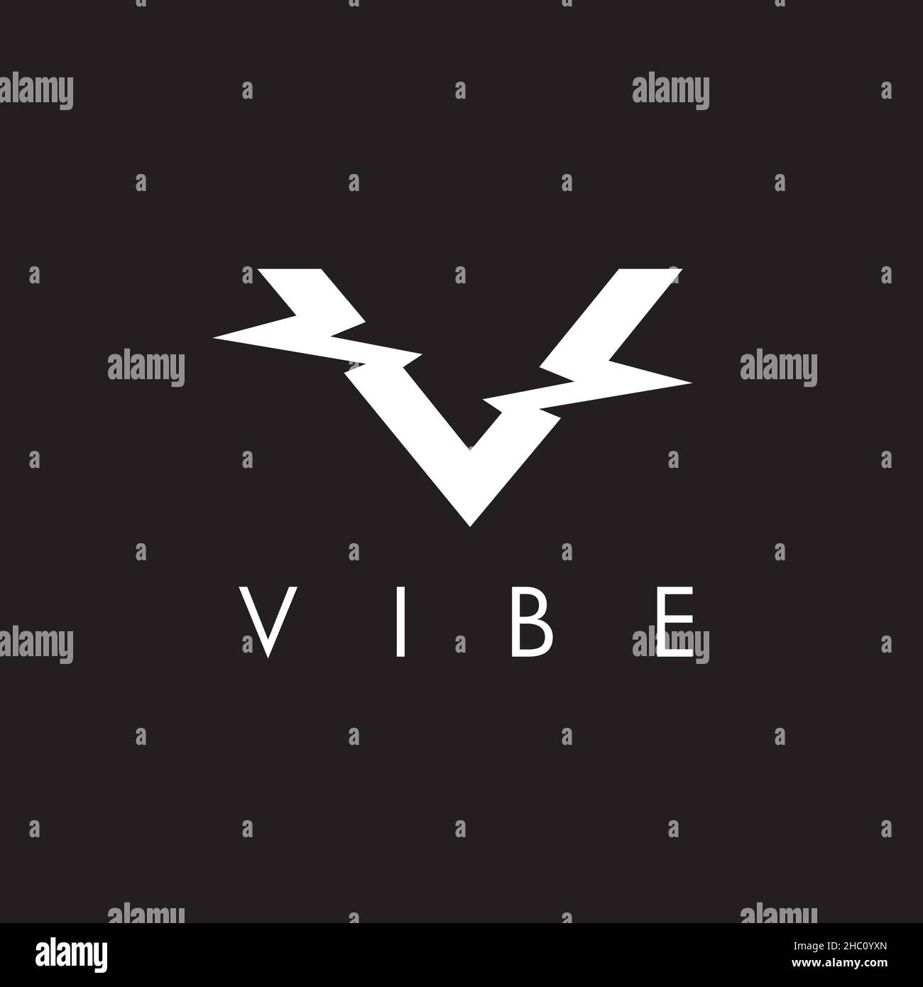 Lettre V initiale.Symbole de concept Vibe Illustration de Vecteur