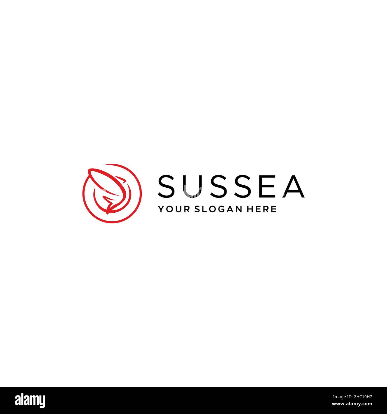 Design minimaliste logo SUSSEA thon Illustration de Vecteur