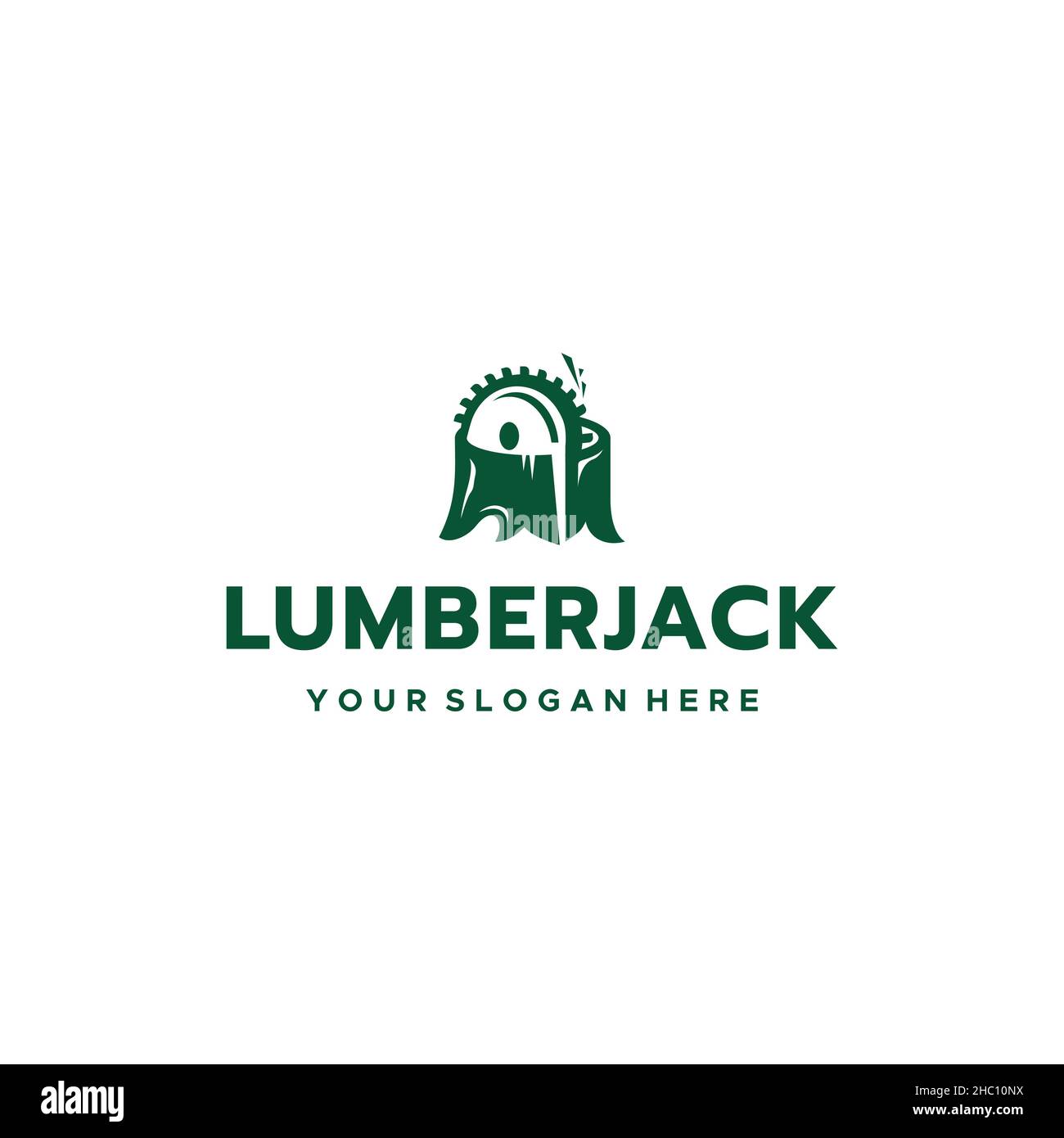 Design minimaliste AVEC logo vert EN FORME DE CRIC Illustration de Vecteur