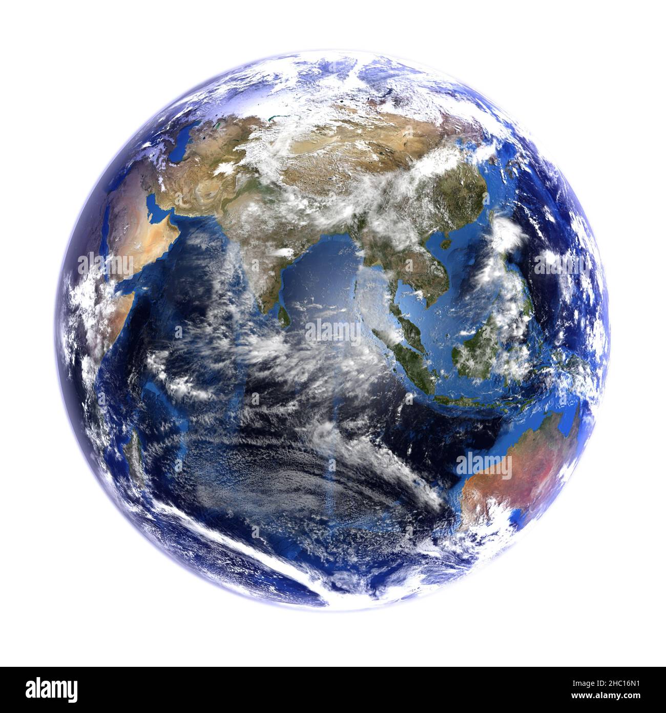 La terre de l'espace montrant l'Asie.Éléments de cette image fournis par la NASA. Banque D'Images