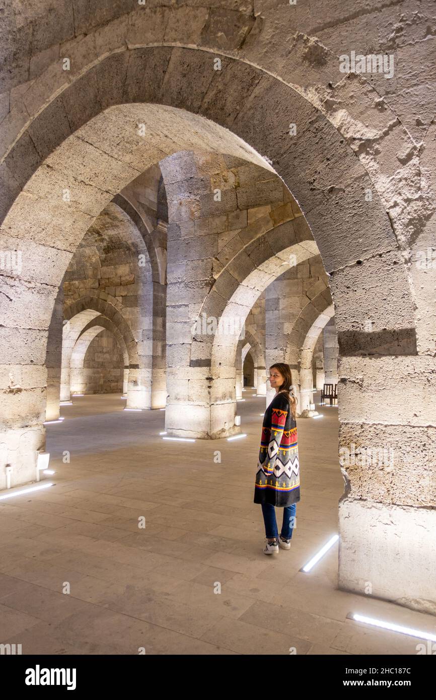 Le Sultanhan Caravanserai est un dans le centre de l'Anatolie est le plus grand et le mieux conservé Seljuk Caravanserai en Turquie.Bâtiments essentiels pour la caravane Banque D'Images