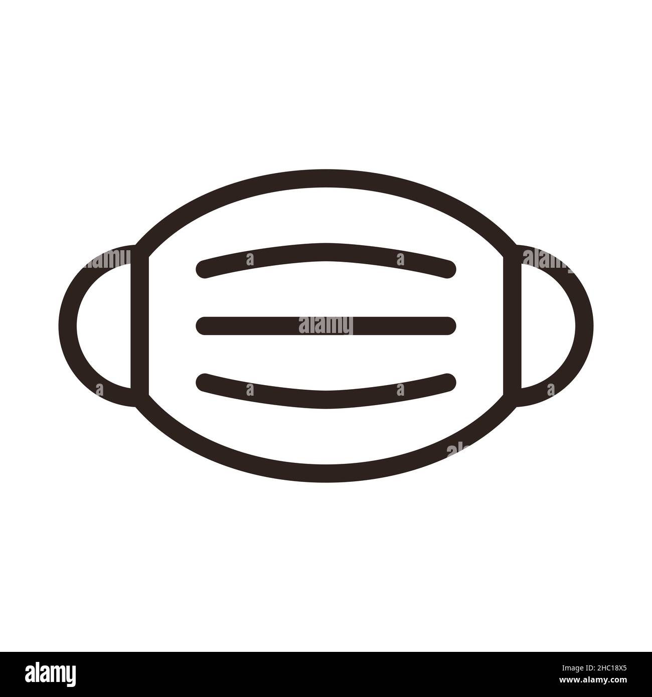 Icône de masque de protection médicale sur fond blanc Banque D'Images