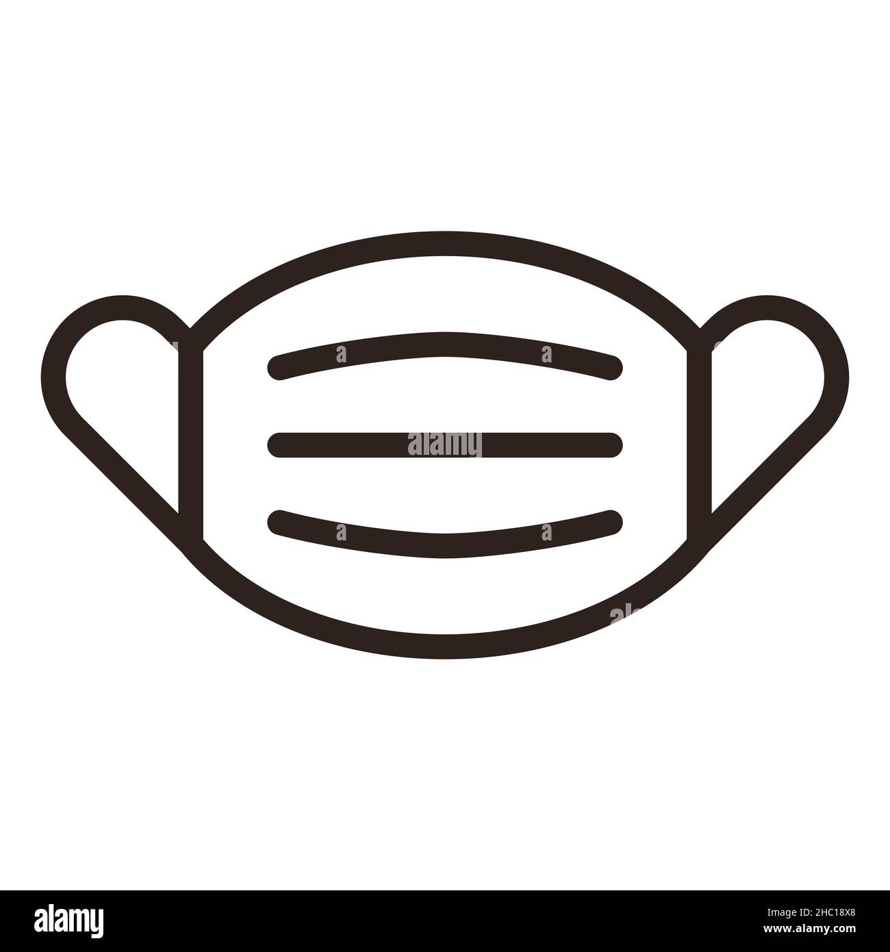 Icône de masque de protection médicale sur fond blanc Banque D'Images