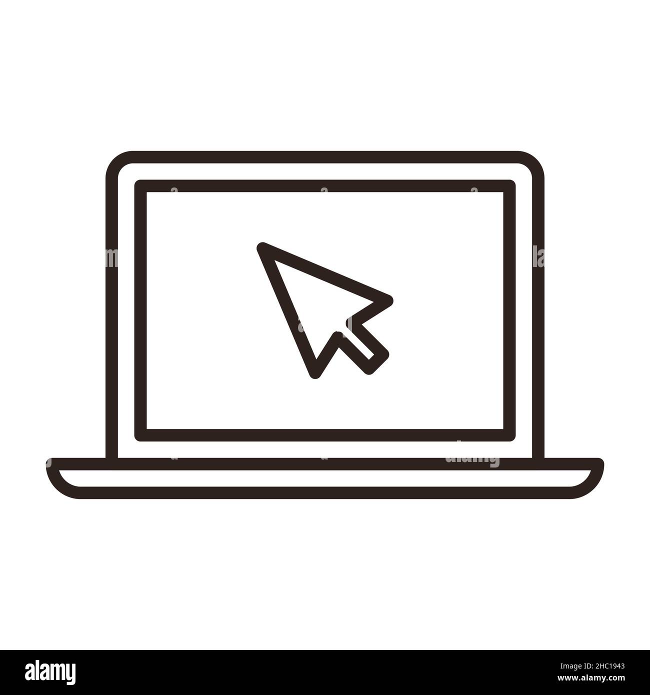 Icône de l'écran tactile et du curseur isolée sur fond blanc Banque D'Images