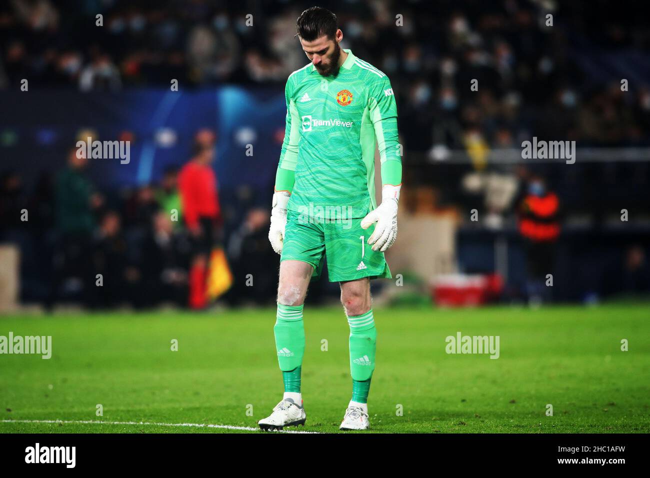 23th novembre 2021 ; Estadio la Ceramica, Vila Real, Espagne ; Ligue des champions de l'UEFA,Villarreal CF Manchester United; David de Gea de Manchester United Banque D'Images