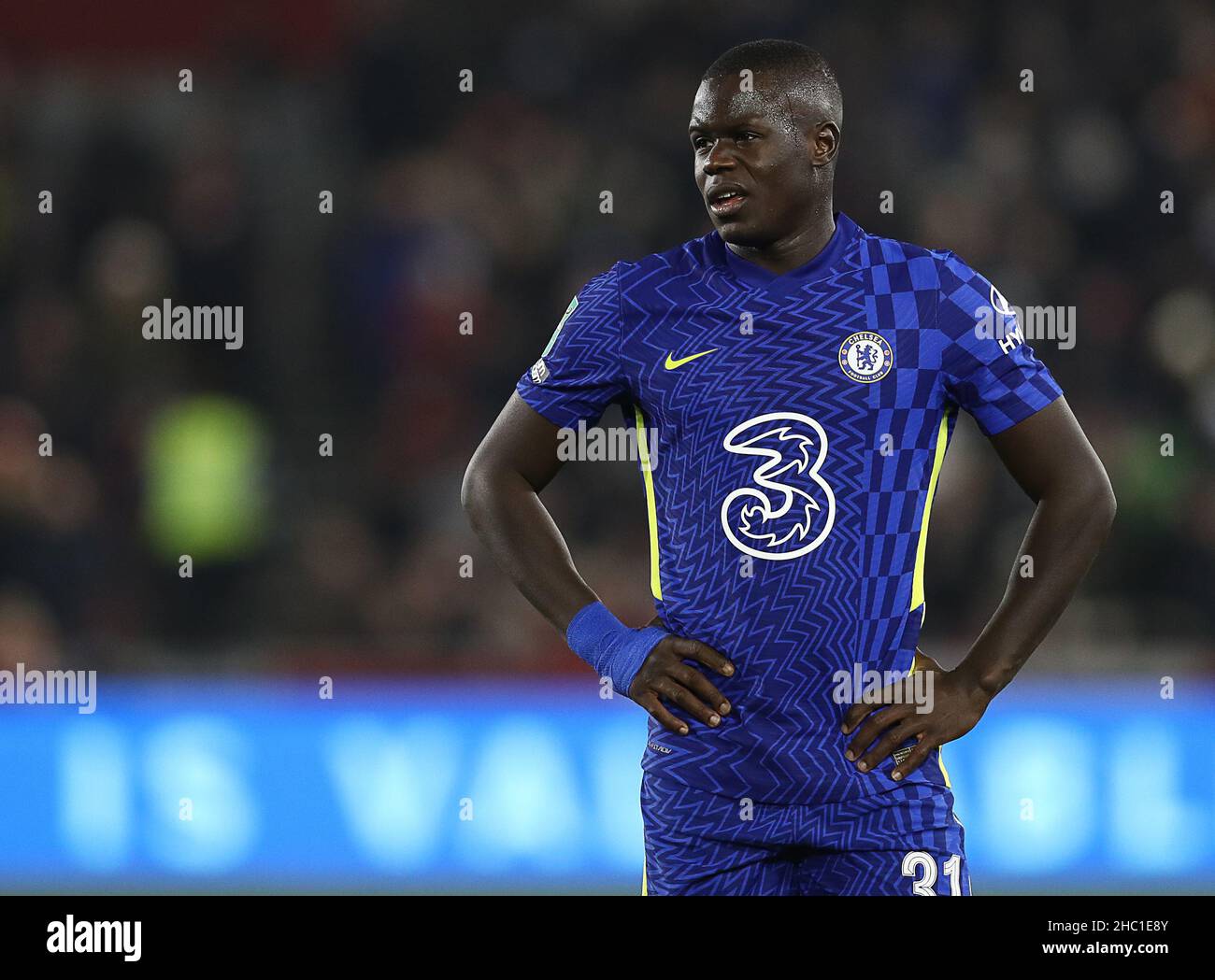 Londres, Angleterre, 22nd décembre 2021.Malang Sarr de Chelsea pendant le match de la Carabao Cup au Brentford Community Stadium, Londres.Le crédit photo devrait se lire: Paul Terry / Sportimage Banque D'Images