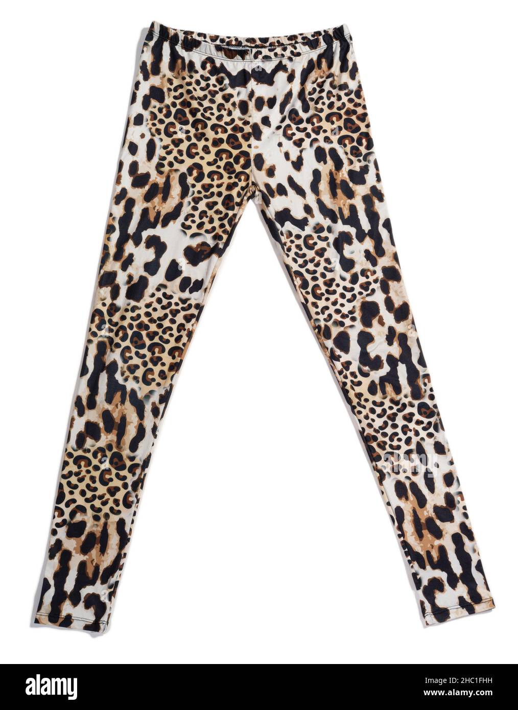 Leggings en lycra à imprimé léopard. Banque D'Images