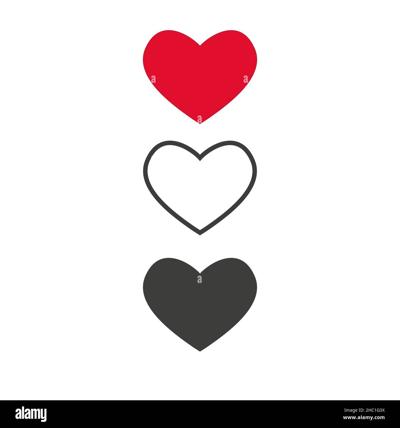 Collection d'illustrations de coeur, ensemble d'icônes de symbole d'amour, vecteur de symbole d'amour. Illustration de Vecteur