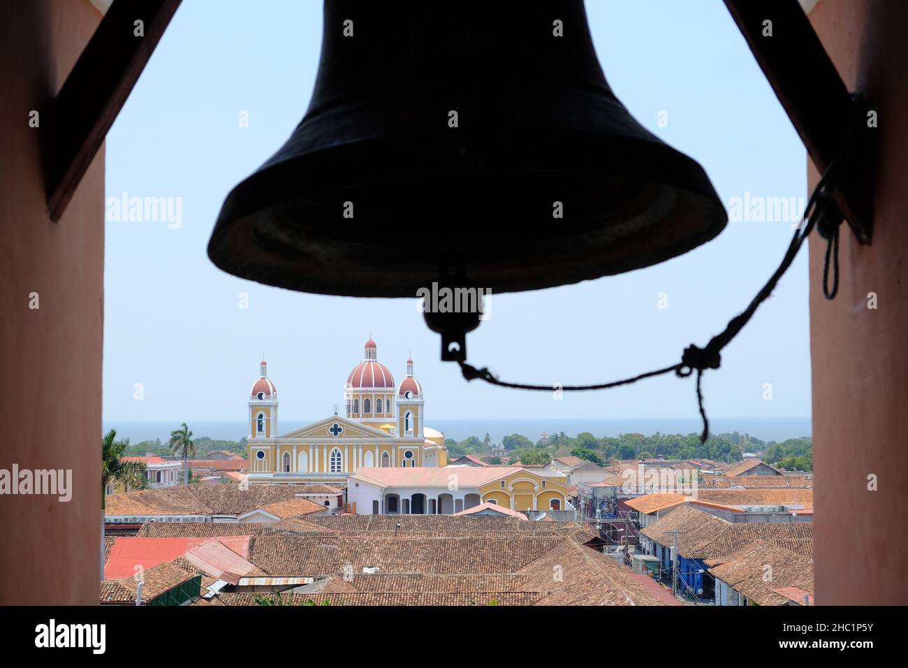 Nicaragua Grenade - Iglesia Nuestra Senora de Las Mercedes vue panoramique depuis la tour de l'église Banque D'Images