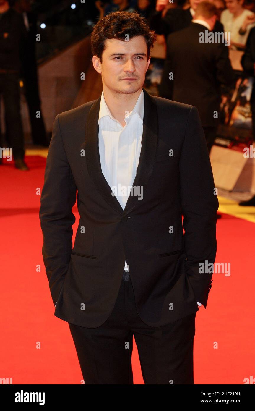 Orlando Bloom, trois mousquetaires en 3D, première mondiale, vue Westfield, Londres.04.10.11 Banque D'Images