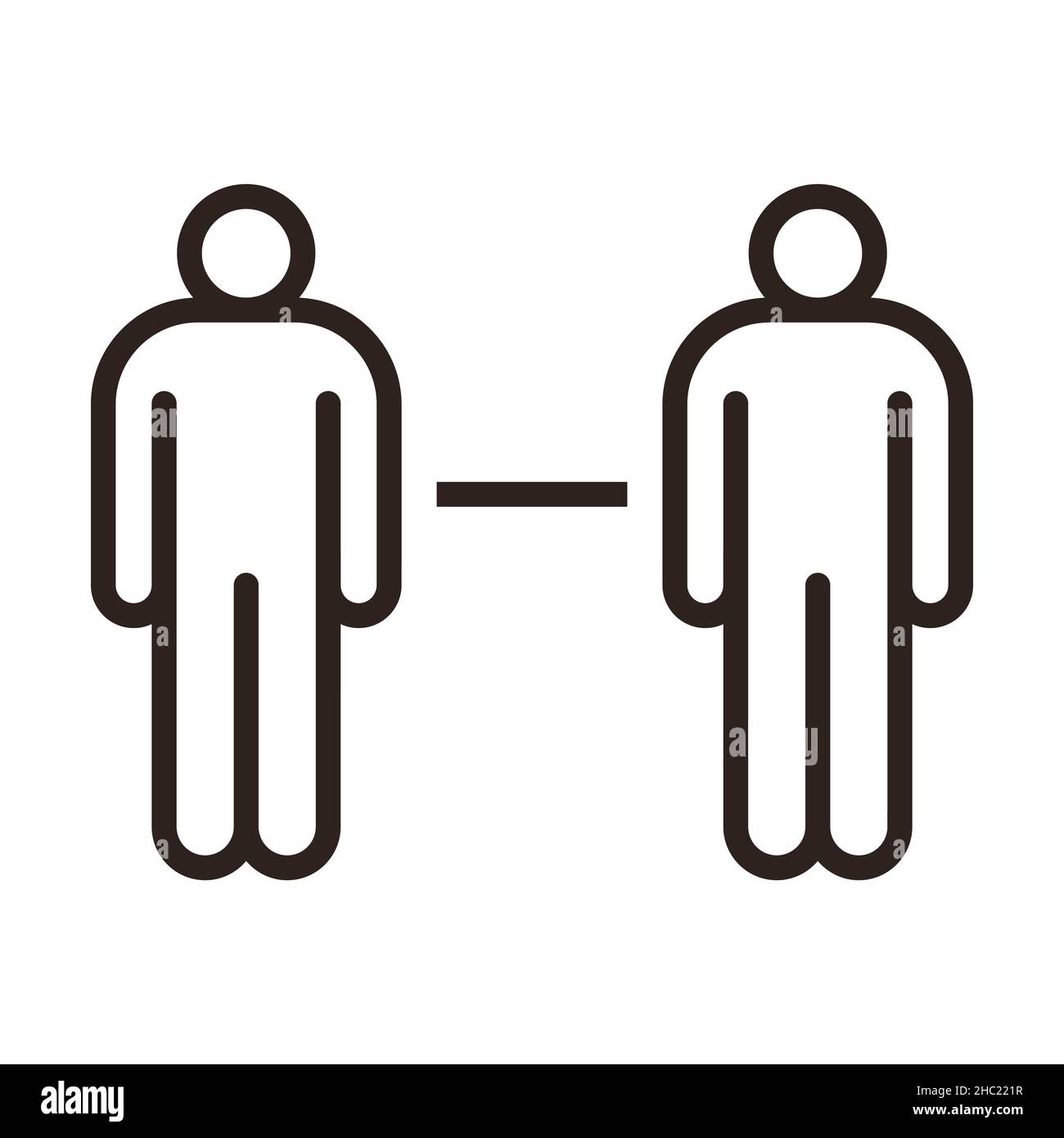 Signe de distance sociale.Signe de distance sociale.Gardez le signe de distance Banque D'Images