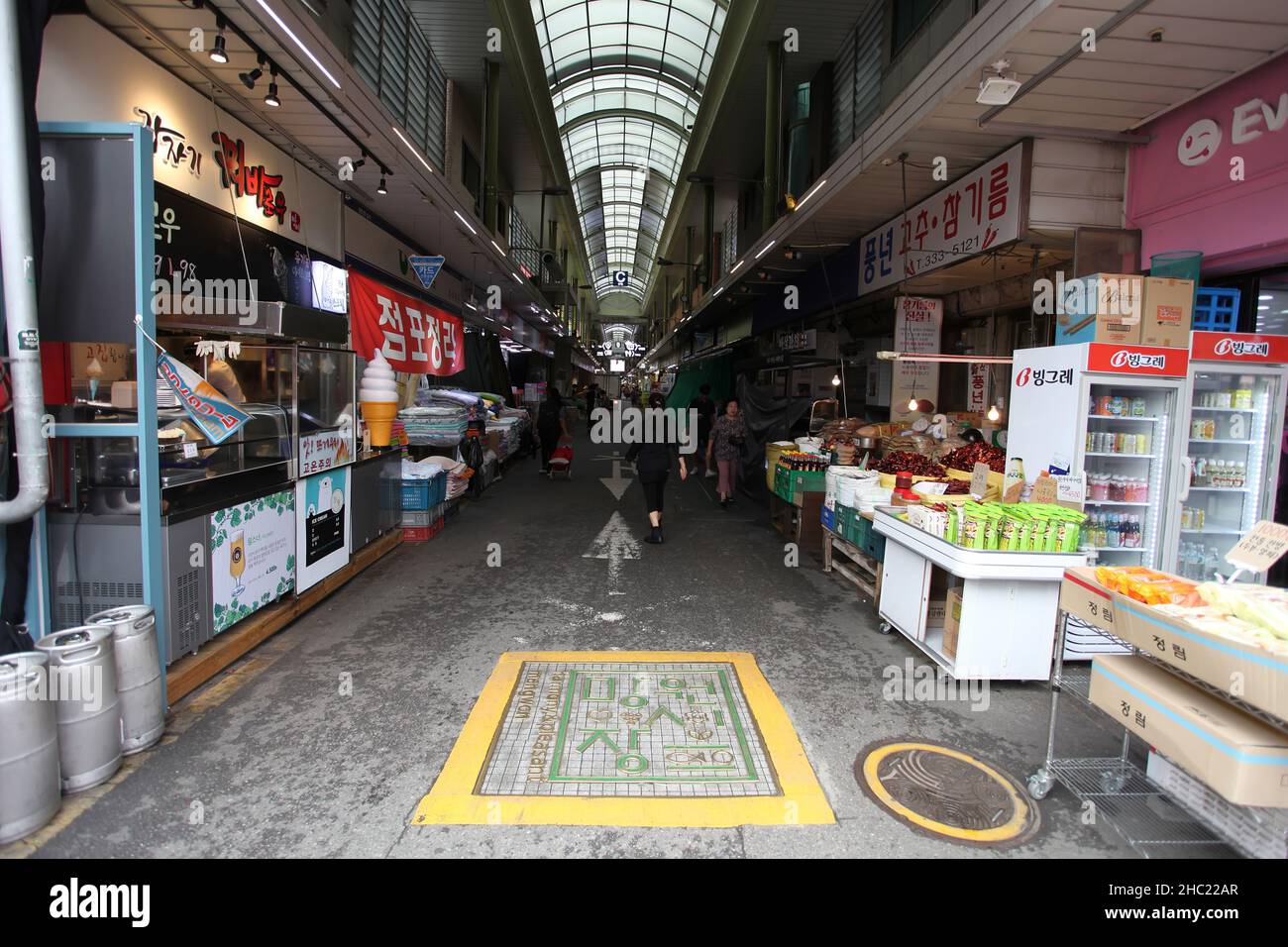 Marché de Mangwon à Séoul. Banque D'Images