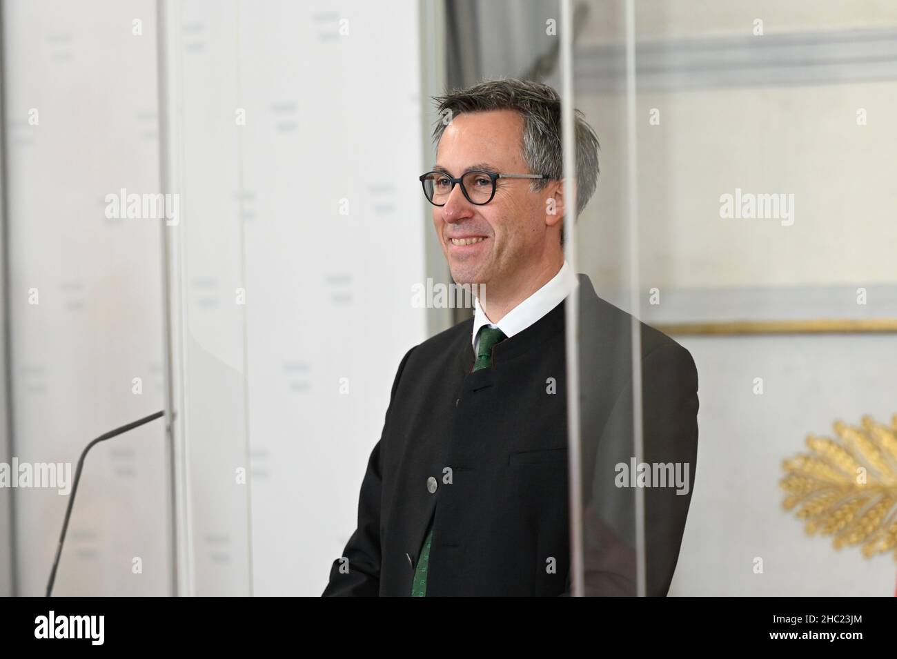 Conférence de presse sur l'Accord politique sur la politique agricole commune porte-parole agricole de l'ÖVP Georg Strasser Banque D'Images