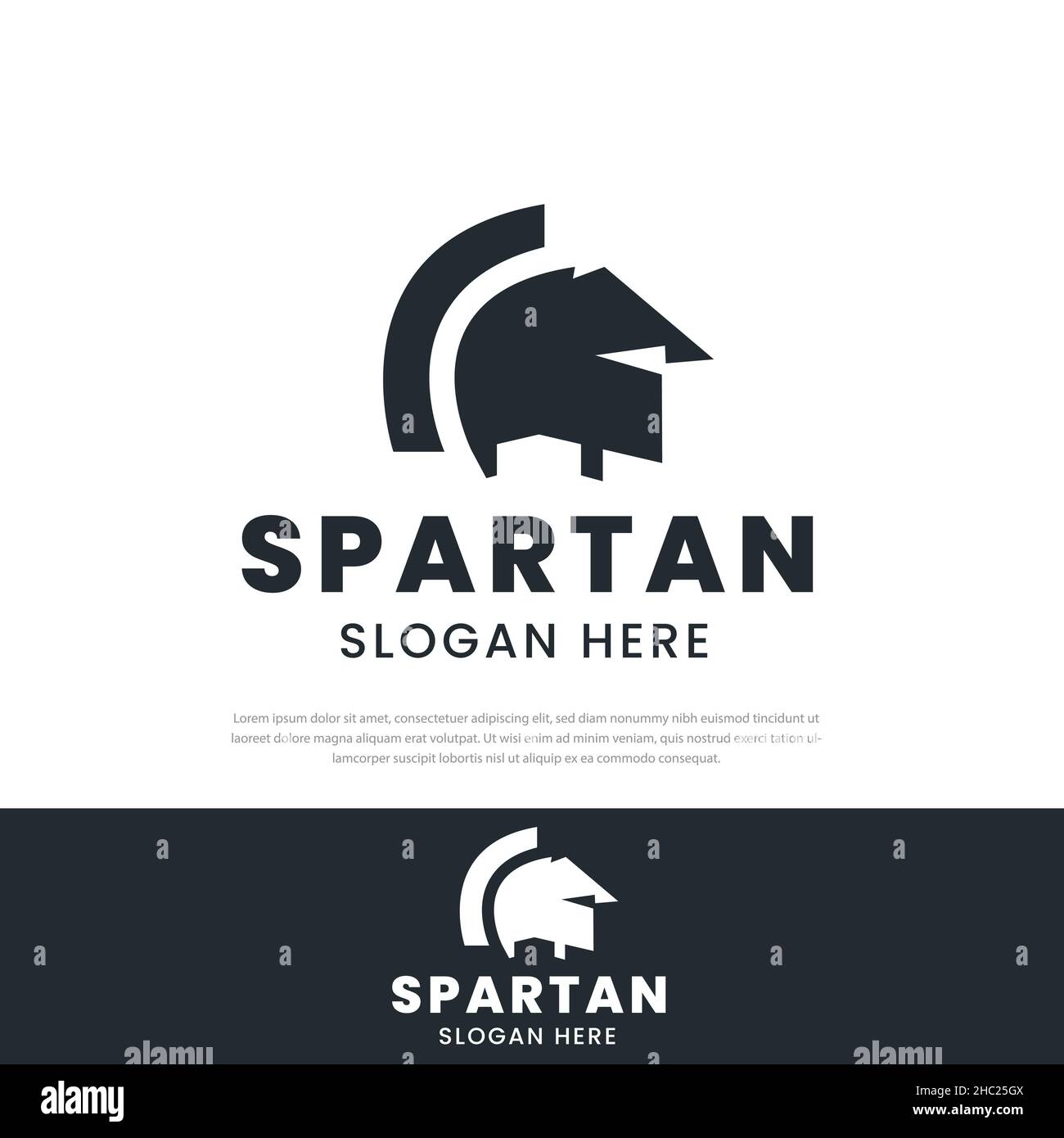 Logo Spartan Helmet, icône spartian, symbole, modèle vectoriel Illustration de Vecteur