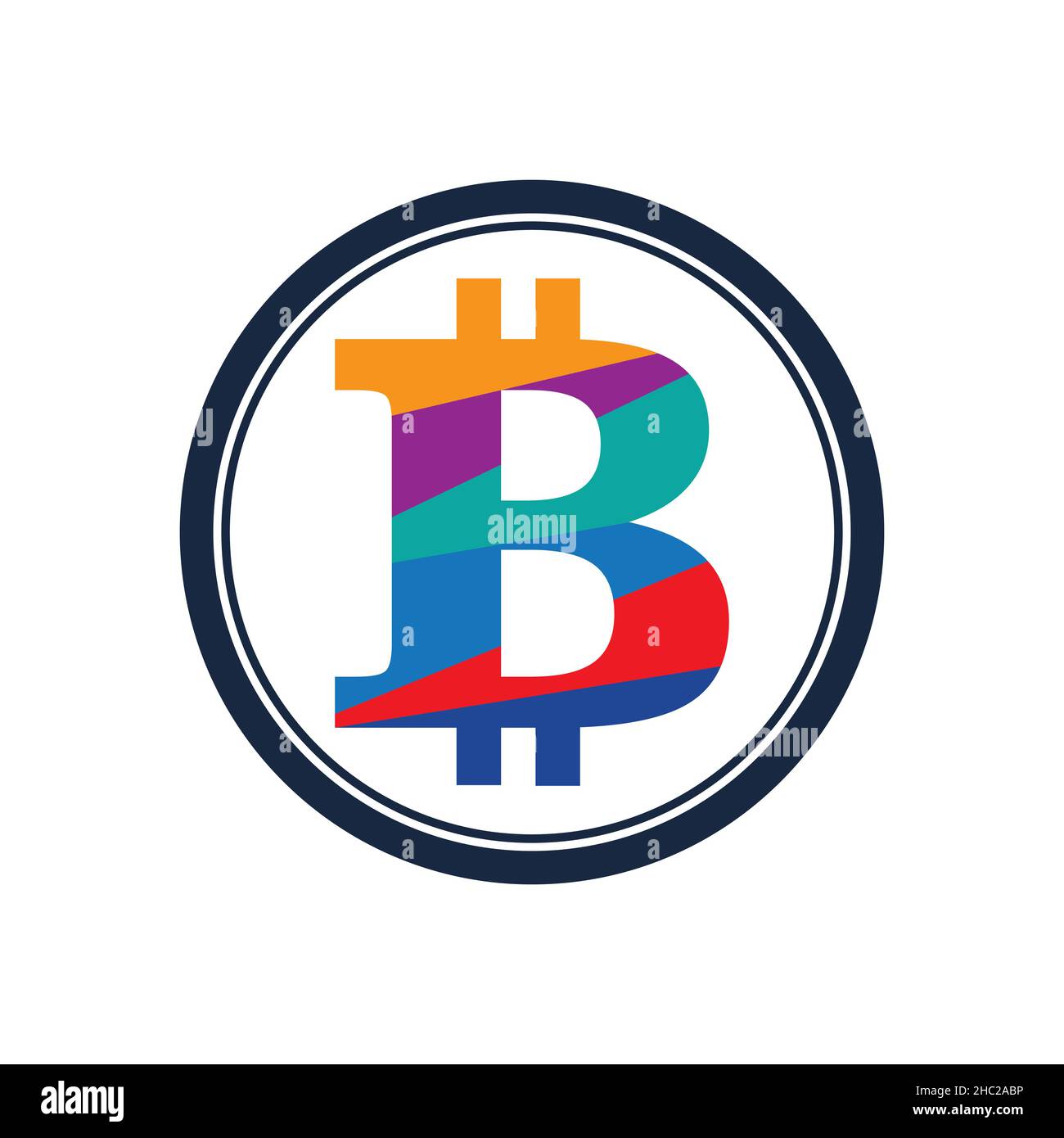 Illustration logo de la crypto-monnaie Bitcoin Illustration de Vecteur