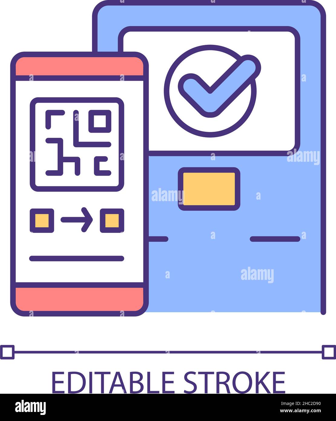 Le code QR pour le terminal utilise une icône de couleur RVB Illustration de Vecteur