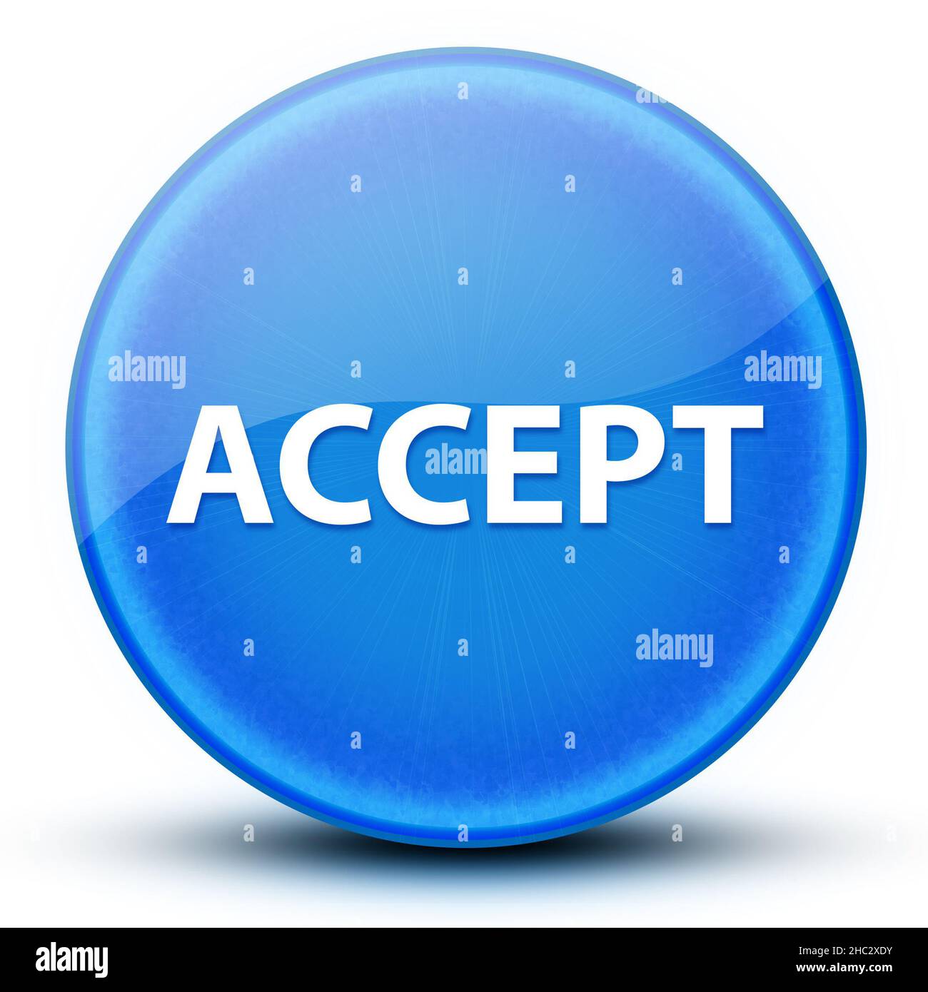 Accepter l'illustration abstraite de bouton rond bleu brillant élégant de globe oculaire Banque D'Images