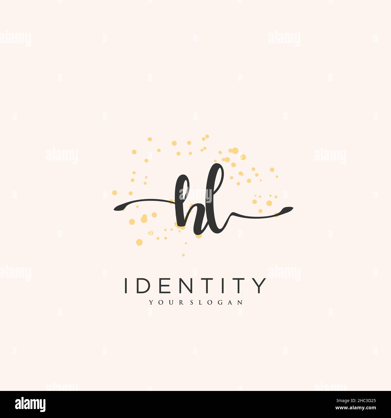 HL Handwriting logo vector art de la signature initiale, mariage, mode, jowerly, boutique,floral et botanique avec modèle créatif pour n'importe quelle entreprise Illustration de Vecteur
