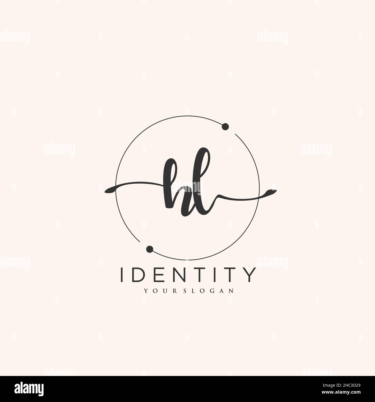 HL Handwriting logo vector art de la signature initiale, mariage, mode, jowerly, boutique,floral et botanique avec modèle créatif pour n'importe quelle entreprise Illustration de Vecteur