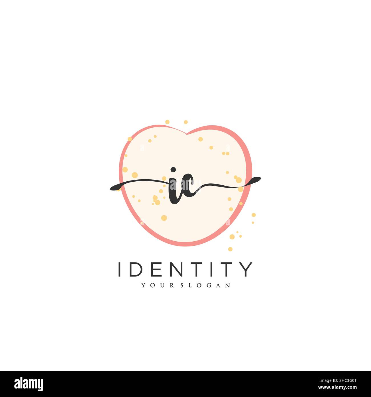 IC Handwriting logo vector art de la signature initiale, mariage, mode, jowerly, boutique,floral et botanique avec modèle créatif pour n'importe quelle entreprise Illustration de Vecteur