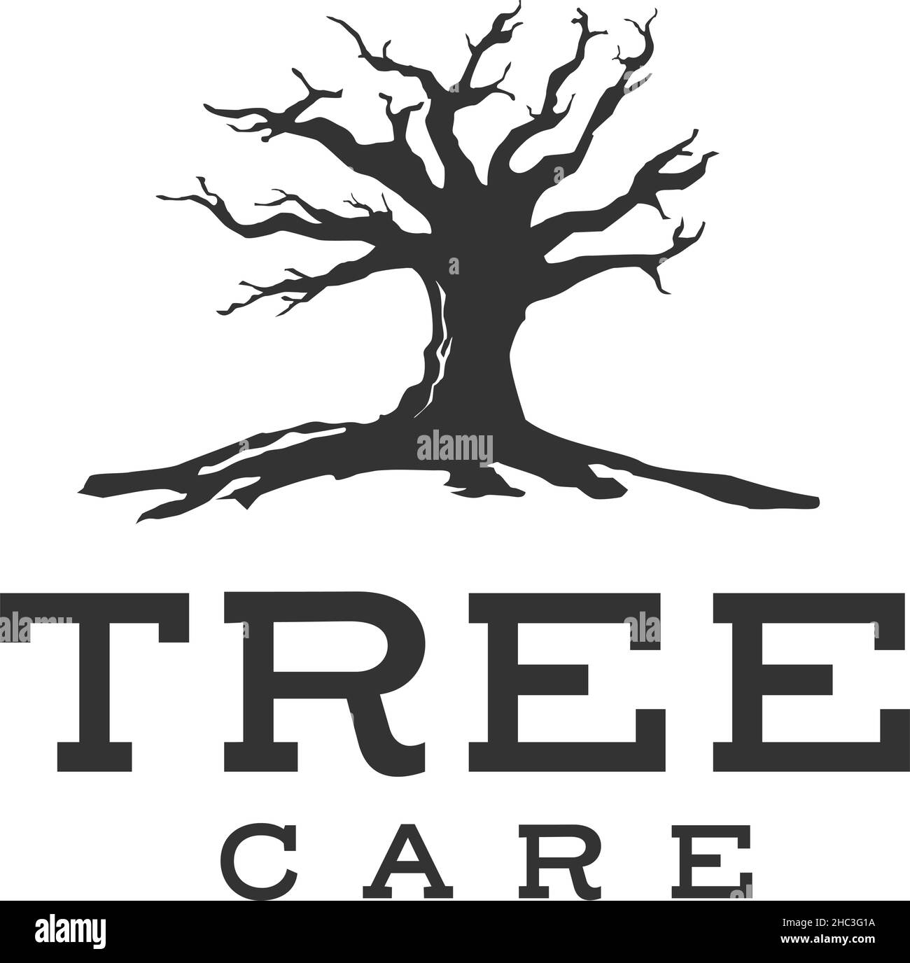 Design minimaliste avec logo vert POUR LE SOIN DES ARBRES Illustration de Vecteur