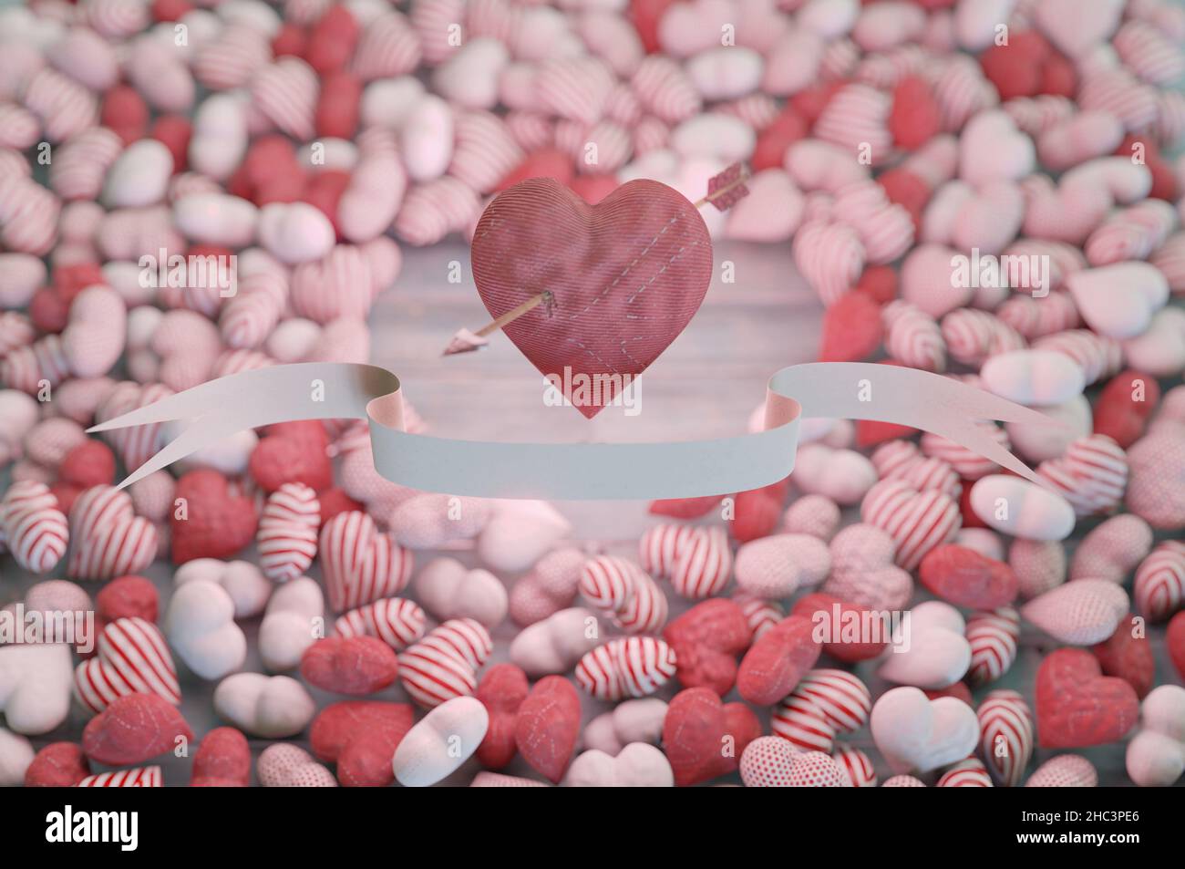 3d illustration.Cupid coeur flèche . idée concept fait par coeur rouge et Saint Valentin ' Banque D'Images