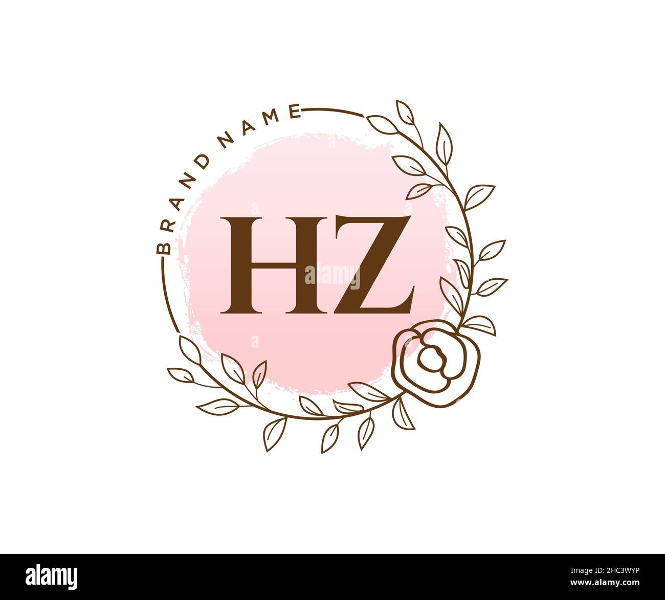 LOGO HZ féminin.Utilisable pour les logos nature, salon, Spa, cosmétique et Beauté.Elément de modèle de logo Flat Vector. Illustration de Vecteur