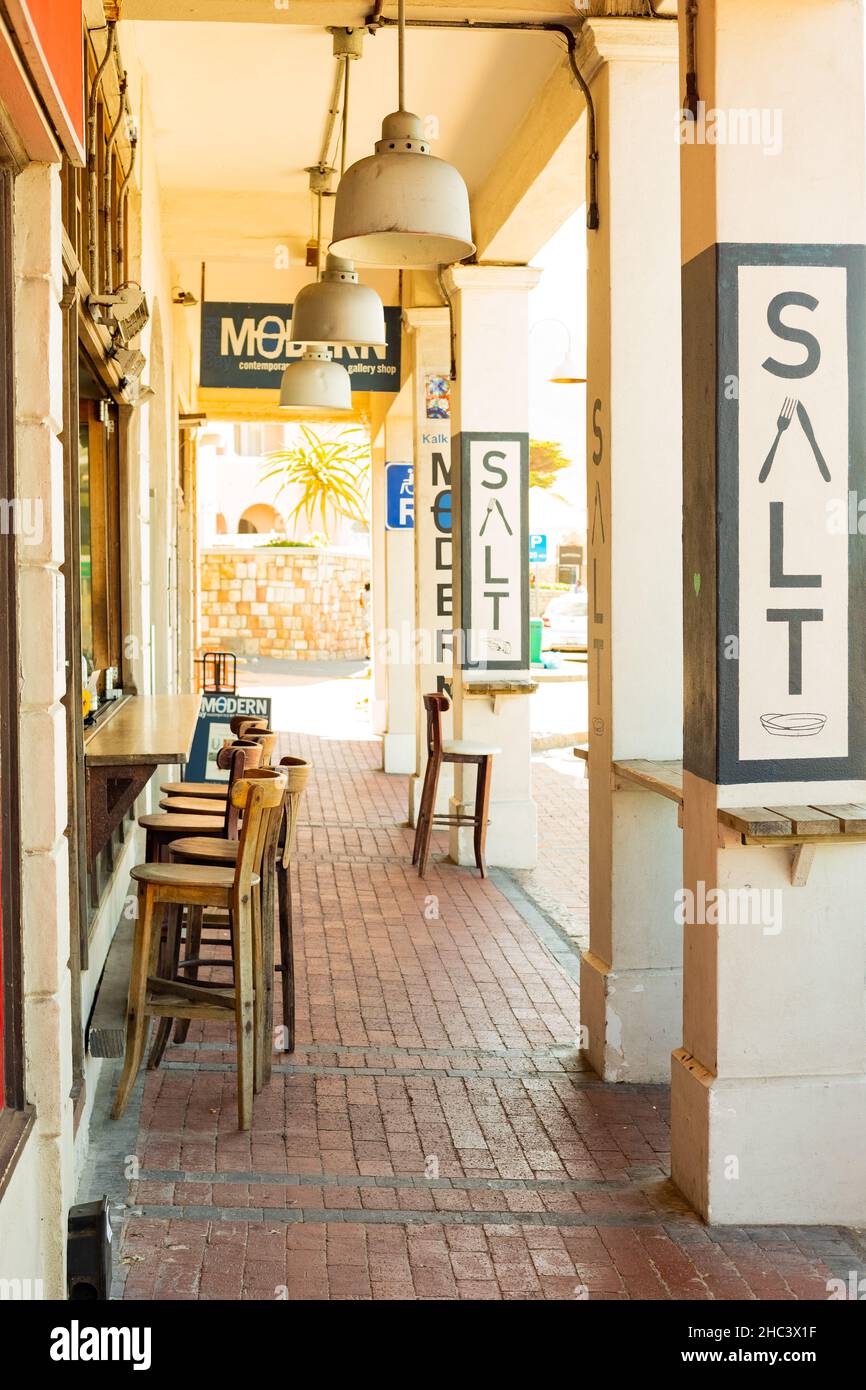 Magnifique café-restaurant dans la petite ville côtière de Kalk Bay Banque D'Images