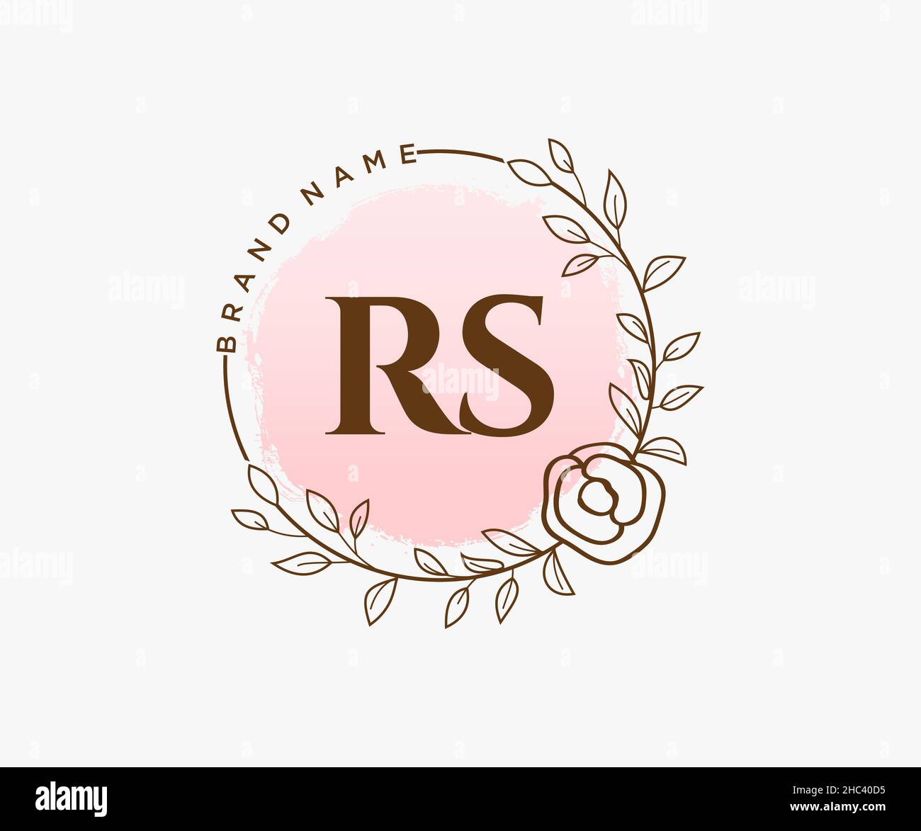 Logo RS féminin.Utilisable pour les logos nature, salon, Spa, cosmétique et Beauté.Elément de modèle de logo Flat Vector. Illustration de Vecteur