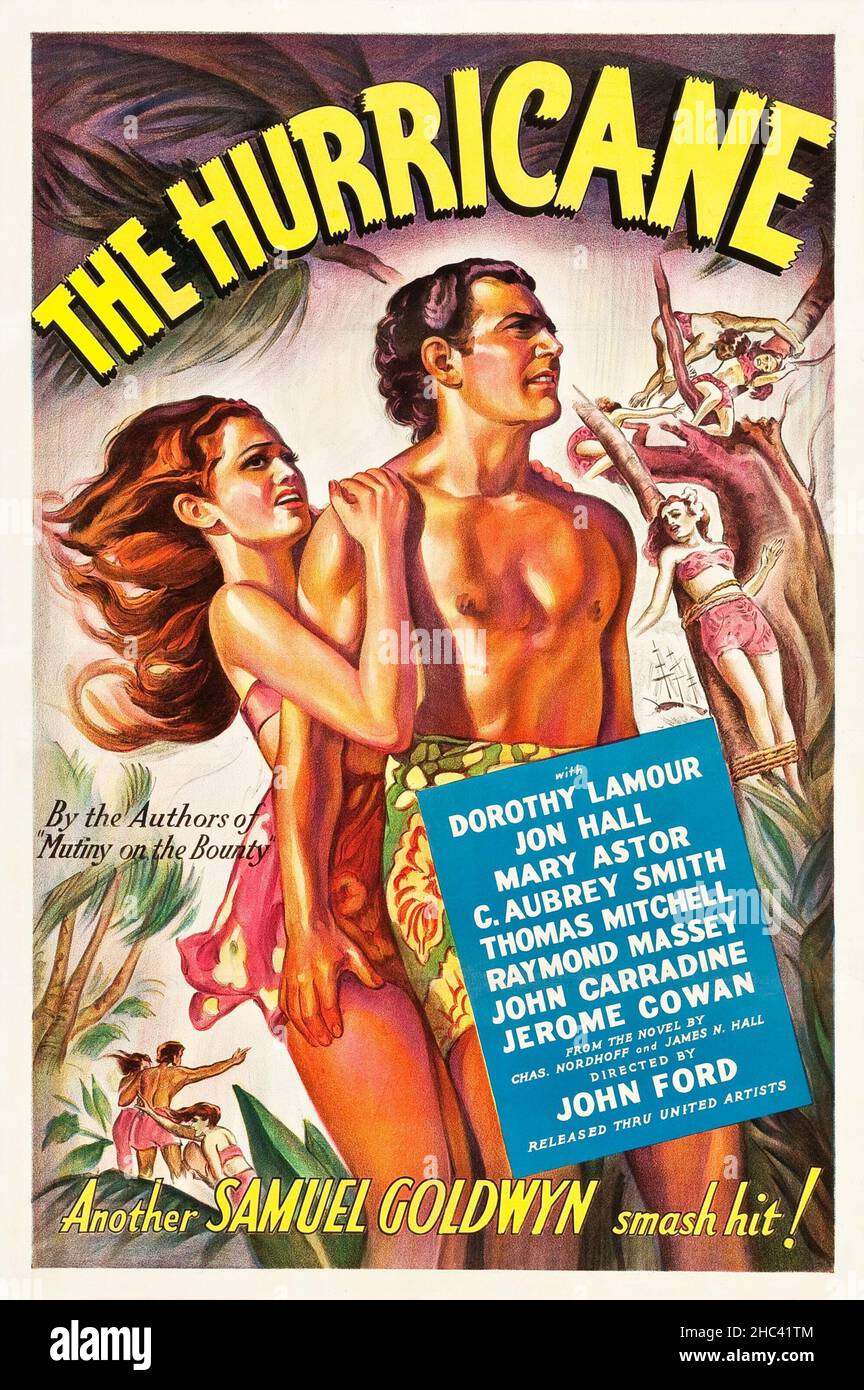 JON HALL et DOROTHY LAMOUR dans L'OURAGAN (1937), dirigé par JOHN FORD.Crédit: ARTISTES UNIS / Album Banque D'Images