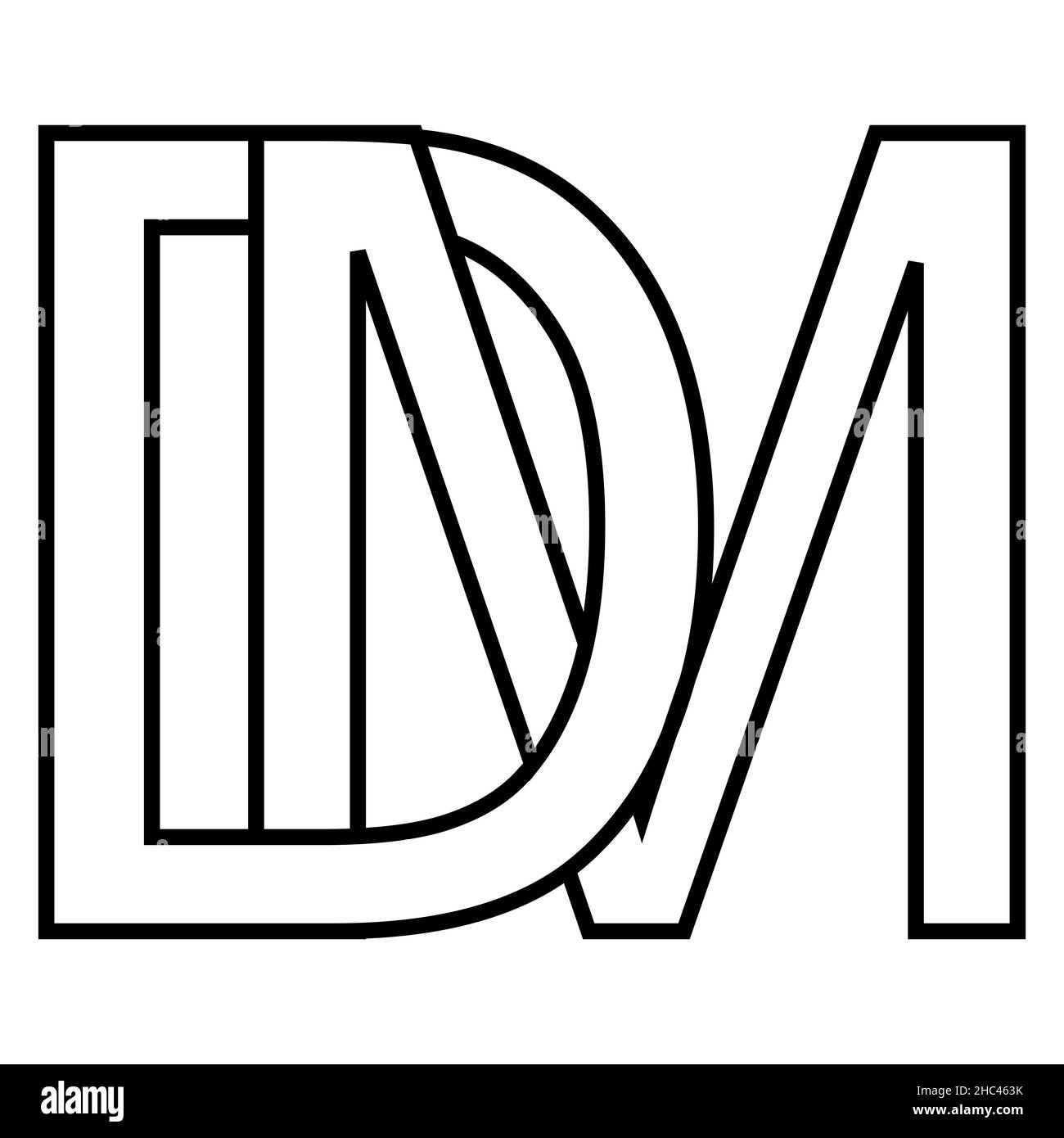 Logo signe dm md icon, signe dm lettres entrelacées d m Illustration de Vecteur