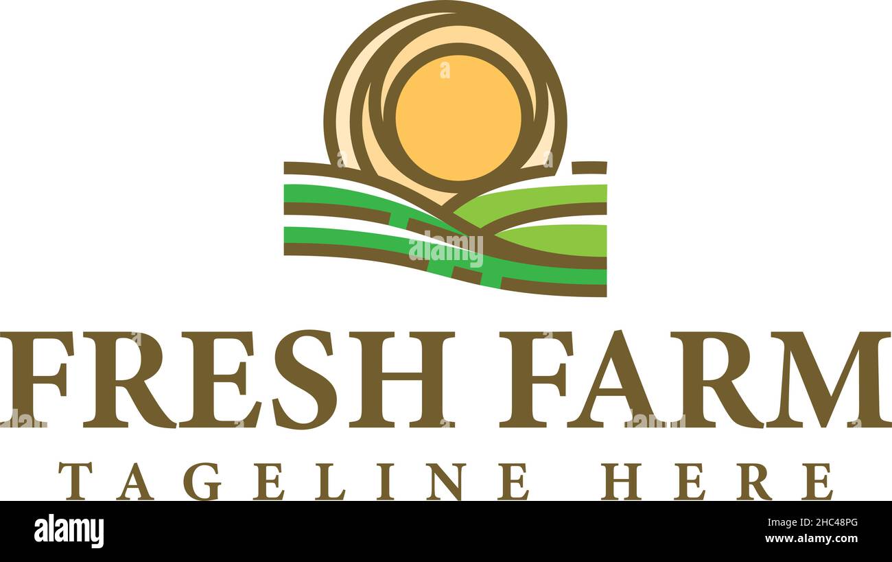Design moderne et coloré avec logo « ferme paysanne de campagne » Illustration de Vecteur