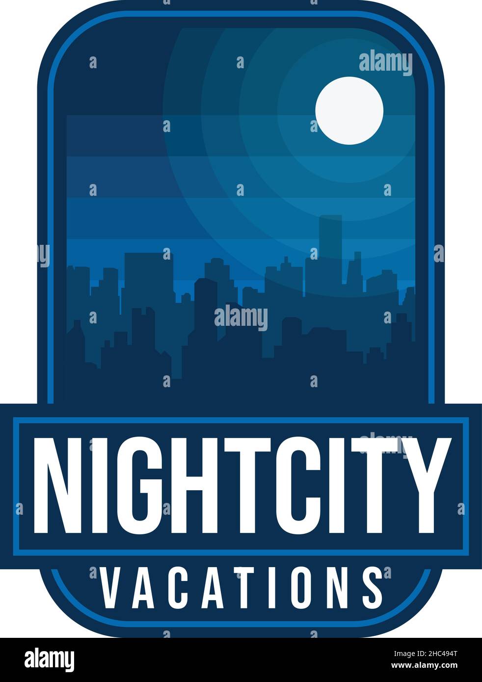 Design moderne et plat et coloré AVEC logo « NIGHT CITY Urban » Illustration de Vecteur