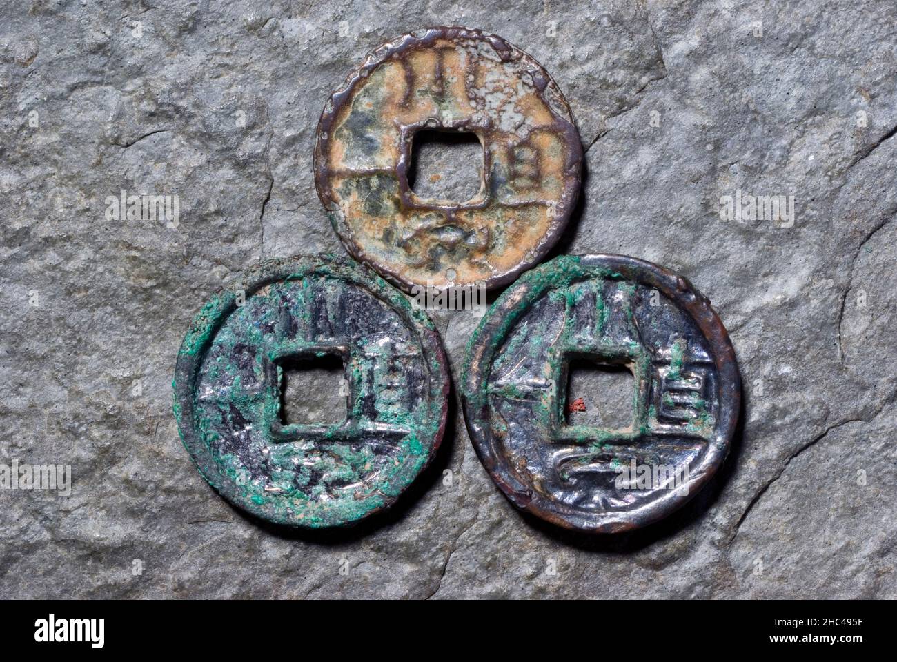 Monnaies de l'Empereur Wang Mang Banque D'Images