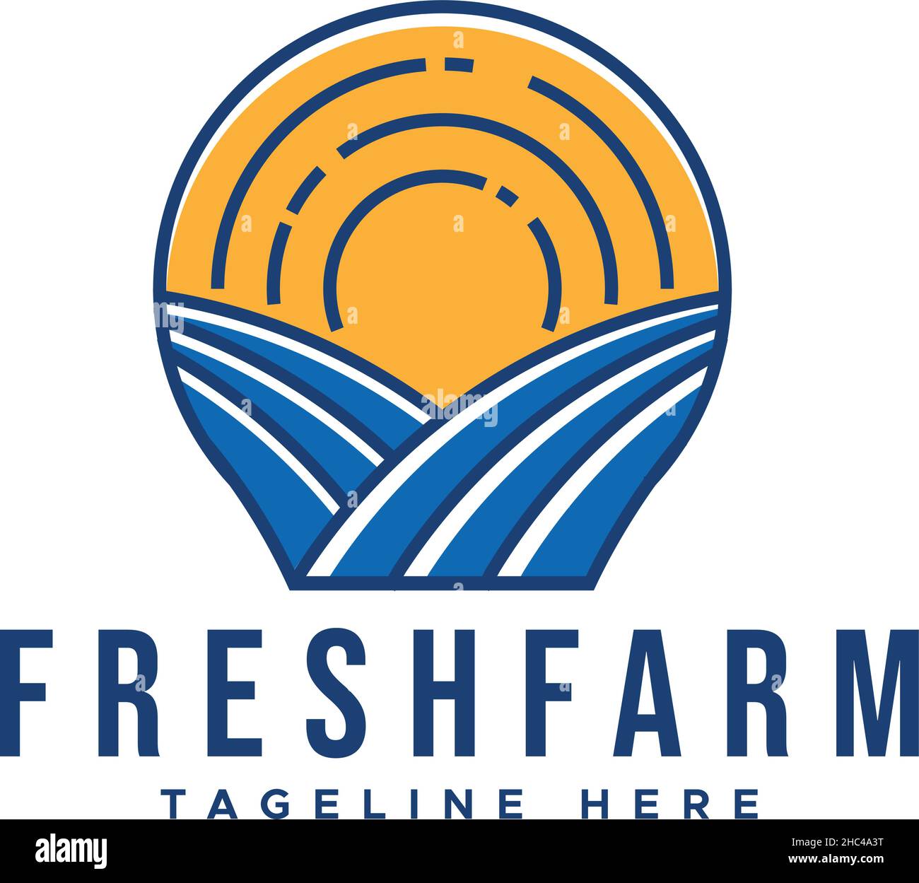 Design moderne et coloré avec logo « ferme paysanne de campagne » Illustration de Vecteur