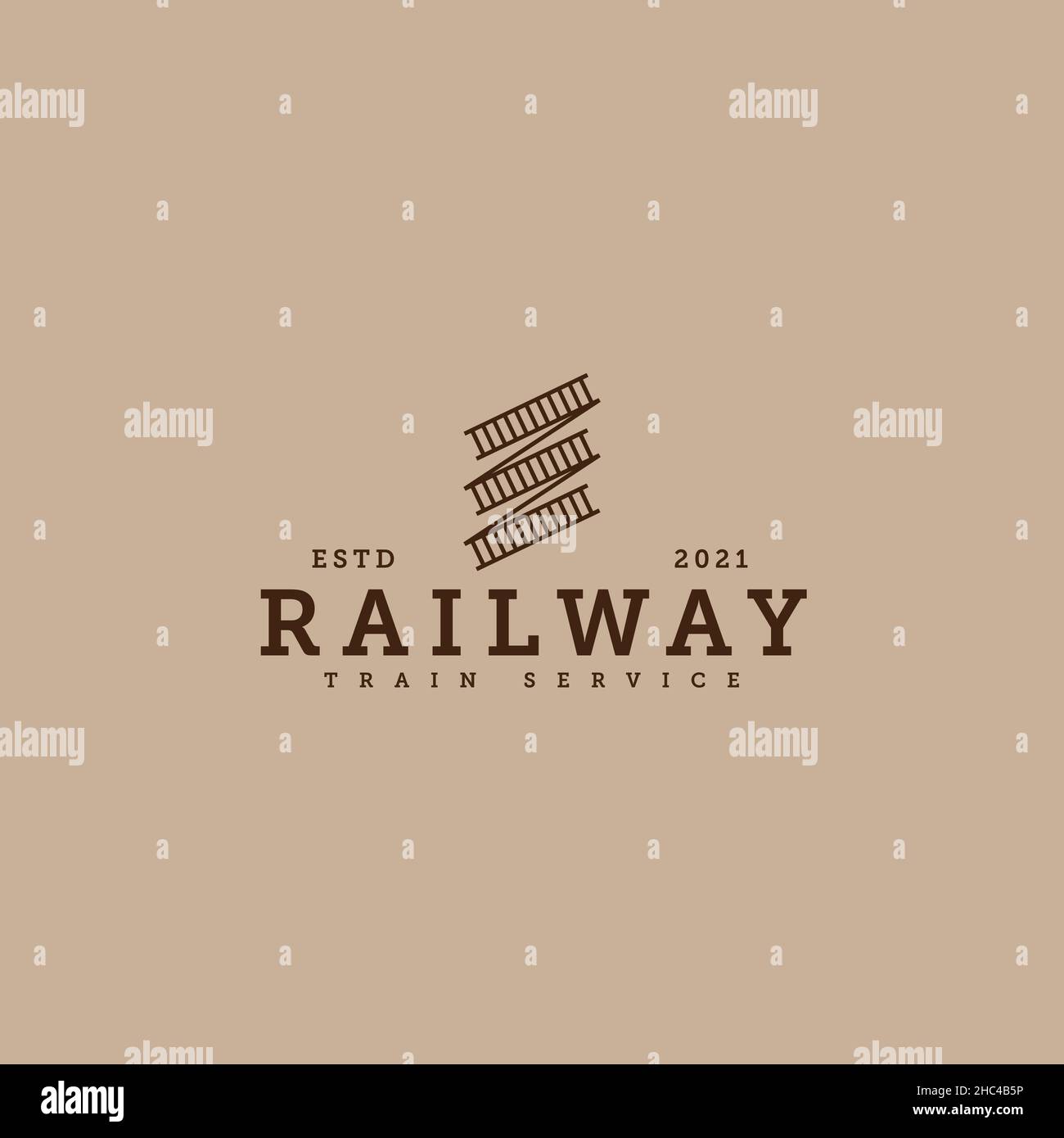 Design minimaliste avec logo rail WAY transport Illustration de Vecteur