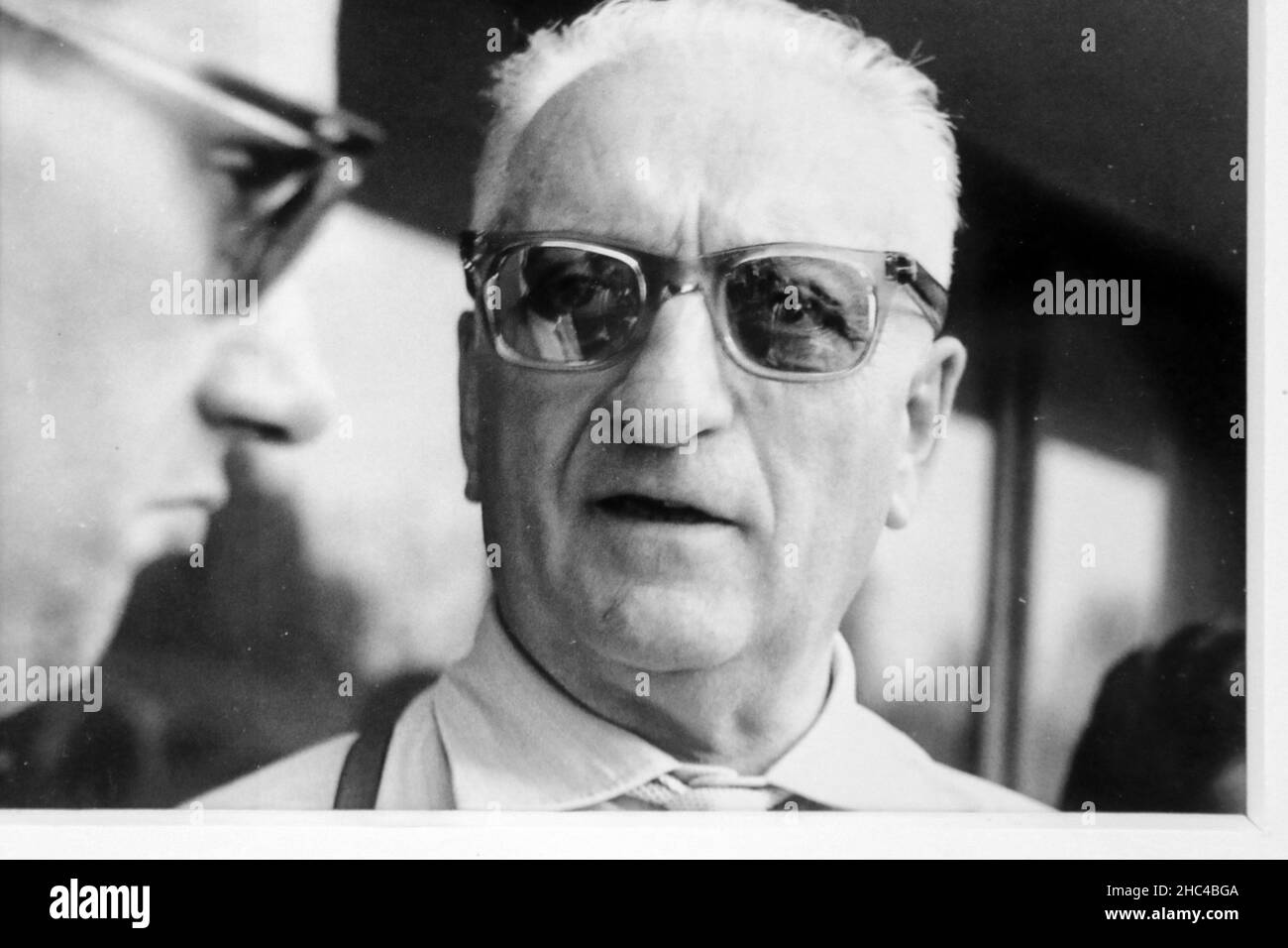 Modène, Italie, décembre 2021, MEF Ferrari Museum Casa natale di Enzo Ferrari, photo historique de l'ingénieur Enzo Ferrari présent à l'intérieur du musée Banque D'Images