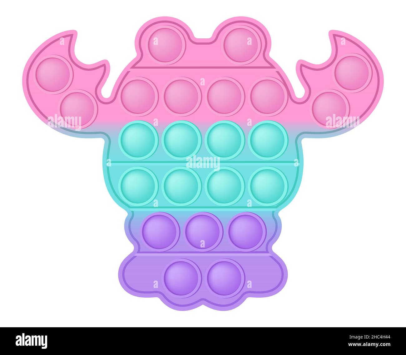 L'écrevisse à motif POPIT est un jouet en silicone très tendance pour les méduses.Jouet antistress addictif dans des couleurs pastel.L'anxiété des bulles se développe des jouets pop IT dynamiques Illustration de Vecteur